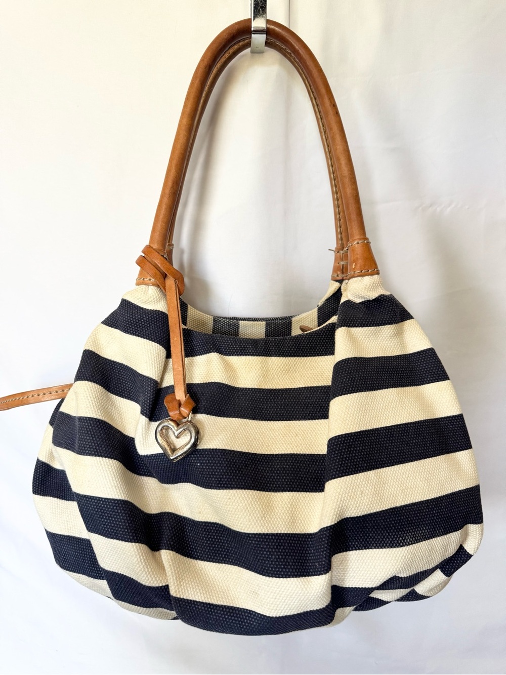 Brighton EUC rare nautical striped dumpling satchel